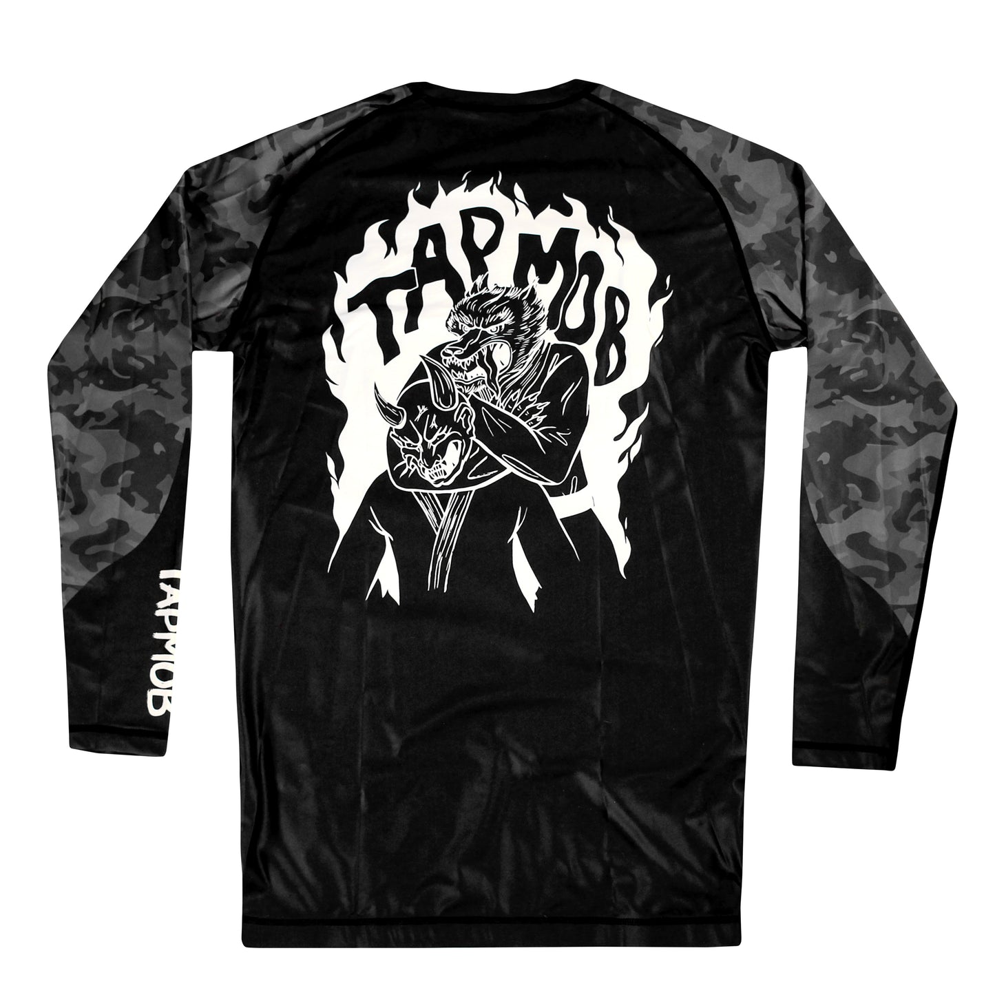 MAKE YOUR DEMONS TAP RASH GUARD (BLACK)