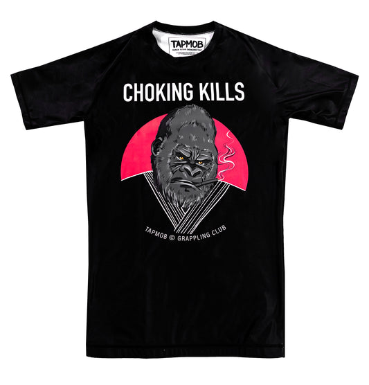 “CHOKING KILLS” BLACK RASHGUARD