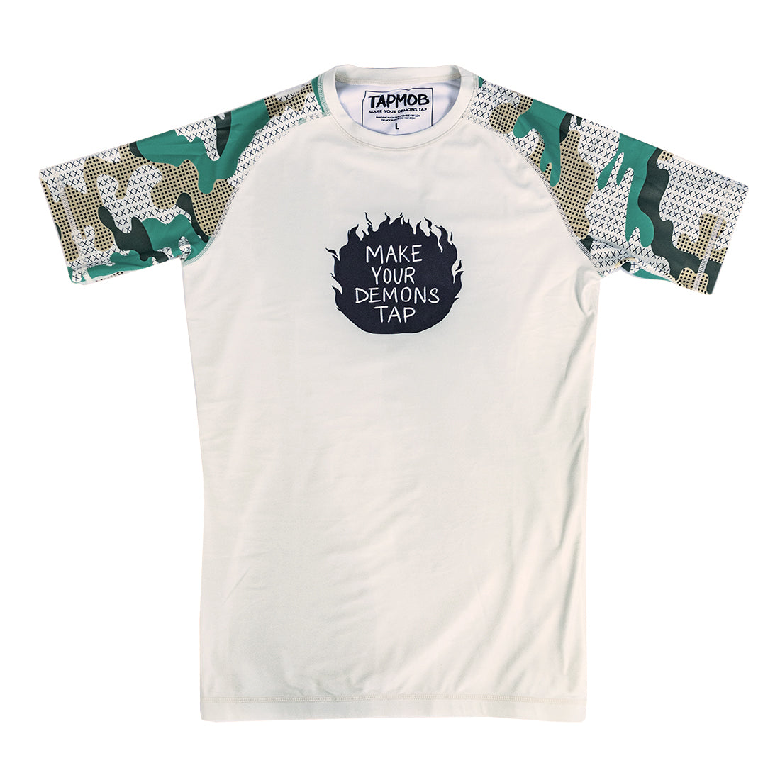 MAKE YOUR DEMONS TAP RASH GAURD (SHORT-SLEEVE CAMO) – TAP MOB